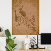 La Calavera von Jose Posada (Grunge tan) Poster (Heimbüro)