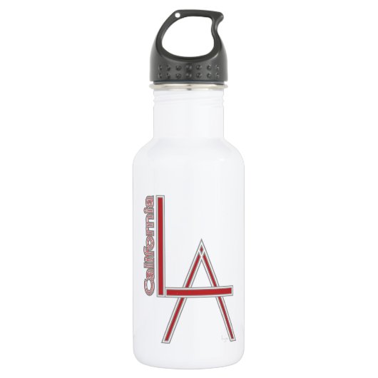 LA California Graurotes Logo Trinkflasche (Vorderseite)