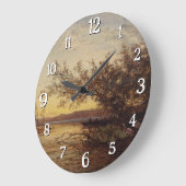 La Camargue, Coucher De Soleil - Félix Ziem Große Wanduhr (Winkel)