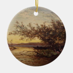La Camargue, Coucher De Soleil - Félix Ziem Keramik Ornament