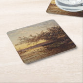 La Camargue, Coucher De Soleil - Félix Ziem Rechteckiger Pappuntersetzer (angewinkelt)