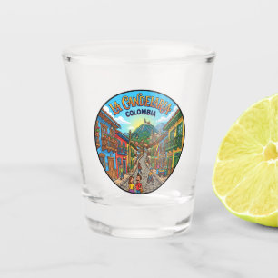 La Candelaria, Bogotá Kolumbien Schnapsglas