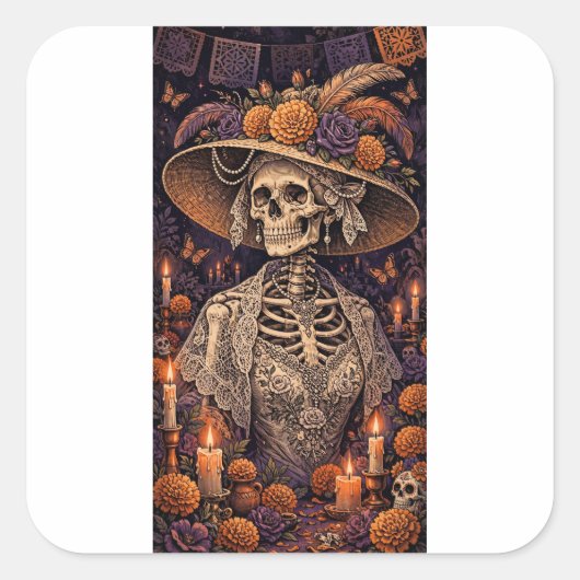 La Catrina Aufkleber (Vorderseite)