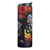 La Catrina Calavera Tag des Toten Halloween Thermosbecher (Nach links gedreht)