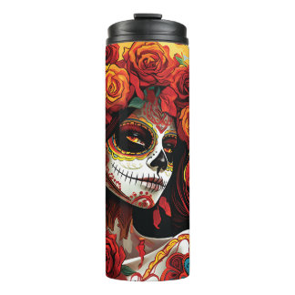 La Catrina Calavera Tag des Toten Halloween Thermosbecher