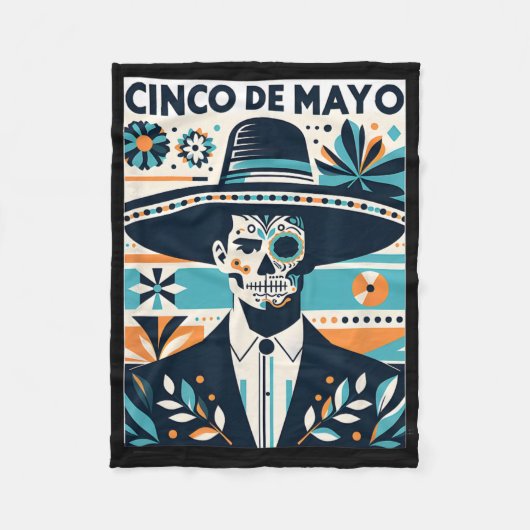 La Catrina Cinco De Mayo Herrliche Fiesta Fleecedecke (Vorderseite)