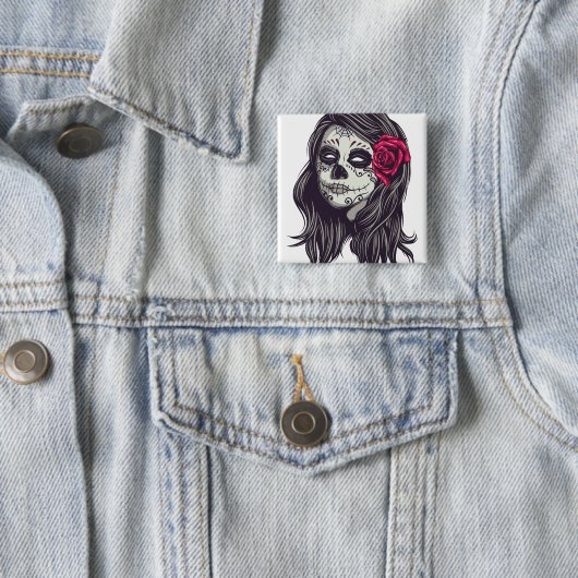 La Catrina - Dia De Los Muertos Button (Beispiel)