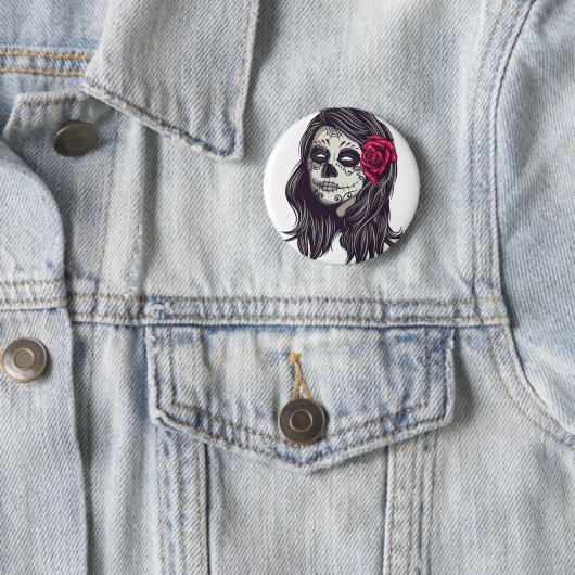 La Catrina - Dia De Los Muertos Button (Beispiel)