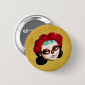La Catrina - Dia de Los Muertos Girl Button (Vorne & Hinten)