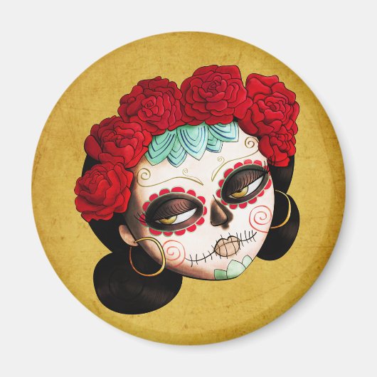 La Catrina - Dia de Los Muertos Girl Magnet (Vorne)