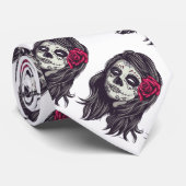 La Catrina - Dia De Los Muertos Krawatte (Gerollt)
