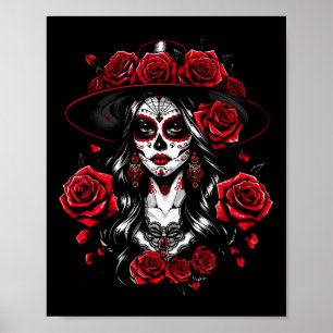 La Catrina Frauen Dia De Los Muertos Latina Cinco  Poster