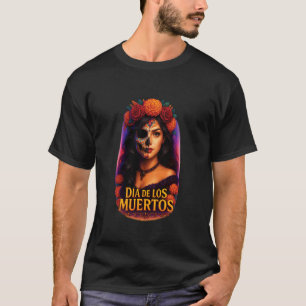 La Catrina Frauen Dia de Los Muertos Latina Cinco T-Shirt