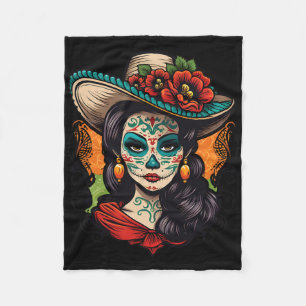 La Catrina Frauen Dia De Los Muertos Latina Fleecedecke