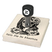 La Catrina mit eigenem Text 💀 Día de Muertos Gummistempel (Stempel)