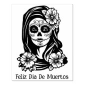 La Catrina mit eigenem Text 💀 Día de Muertos Gummistempel (Prägung)