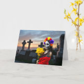 La Catrina Party Einladung. Karte (Gelbe Blume)