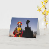 La Catrina Party Einladung. Karte (Gelbe Blume)