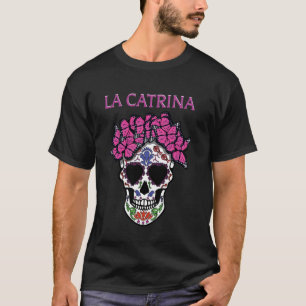 La Catrina Schmetterling Mexikanischer Tag der Tot T-Shirt