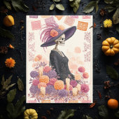 La Catrina Skeleton Lady Day of the Dead Postkarte