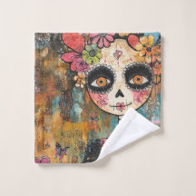 La Catrina-Skelett mit Blumenkrone