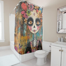 La Catrina-Skelett mit Blumenkrone