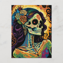 La Catrina Tag des Toten Mexikanischen Skeletts Ku Postkarte