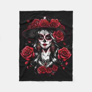 La Catrina Women Dia De Los Muertos Latina Cinco D Fleecedecke