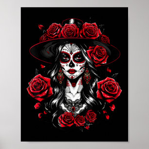 La Catrina Women Dia De Los Muertos Latina Cinco D Poster