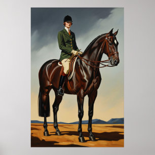 LA CAVALIÈRE (Die Reiterin) - Originaler Art Deco Poster