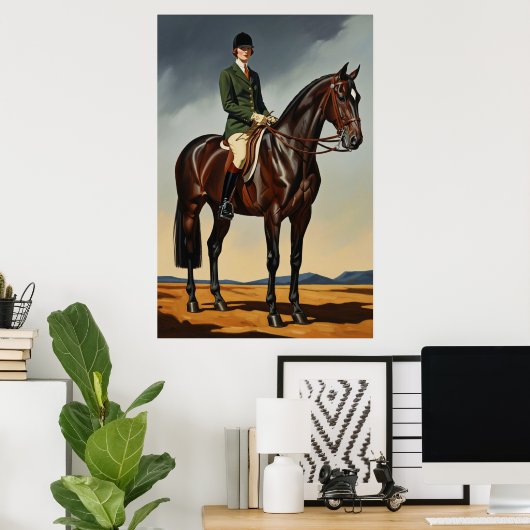 LA CAVALIÈRE (The Horsewoman) - Original Art Deco Poster (Heimbüro)