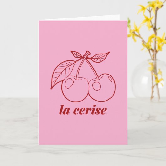 La cerise pin karte (Gelbe Blume)