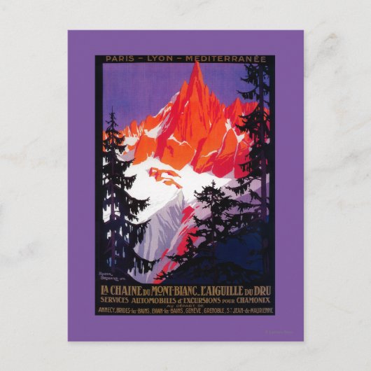 La Chaine De Mont-Blanc Vintag PosterEurope Postkarte (Vorderseite)