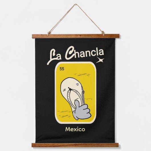 la Chancla yellow Wandteppich Mit Holzrahmen (Vorderseite)