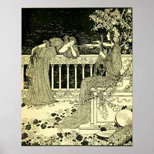 La Chanson in The Savoy von Aubrey Beardsley 1896 Poster
