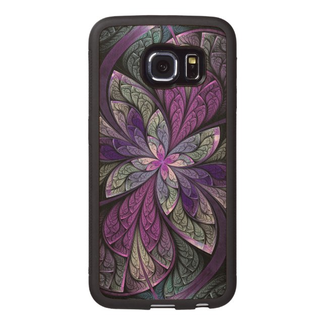 La Chanteuse Violett Carved Samsung Galaxy S6 Edge Holzhülle (Rückseite)