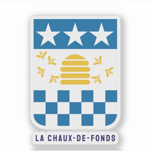 La Chaux-de-Fonds Wappen, Schweiz Aufkleber (Vorderseite)