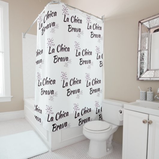 "LA CHICA BRAVA" SHOWER CURTAIN DUSCHVORHANG (Beispiel)