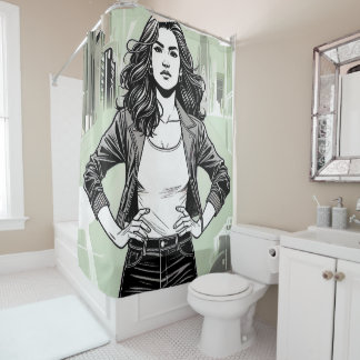 "LA CHICA BRAVA" SHOWER CURTAIN - FIERCE DUSCHVORHANG
