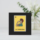 La Chingona Mexican Lottery Bingo Game Card Player Einladung (Stehend Vorderseite)