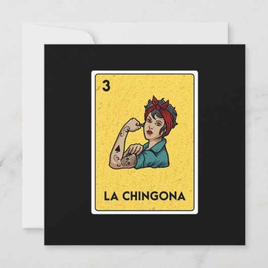 La Chingona Mexican Lottery Bingo Game Card Player Einladung (Vorderseite)