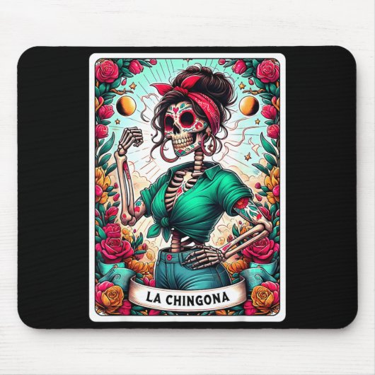 La Chingona Tarot Card Day Of The Dead Dia De Los Mousepad (Vorne)