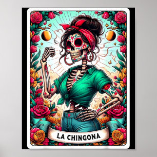 La Chingona Tarot Karte Tag Der Toten Dia De Los  Poster