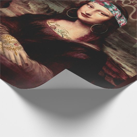 La Chola Mona Lisa Mexikanisch Geschenkpapier (Ecke)