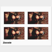 La Chola Mona Lisa Mexikanisch Rechteckiger Aufkleber (Blatt)