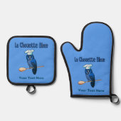 La Chouette Bleue Café Ofenhandschuh & Topflappen-Set (Vorderseite)