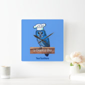 La Chouette Bleue Café Quadratische Wanduhr (Zuhause)