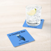 La Chouette Bleue Café Rechteckiger Pappuntersetzer (Vor Ort)
