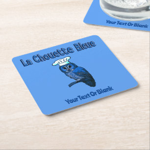 La Chouette Bleue Café Rechteckiger Pappuntersetzer