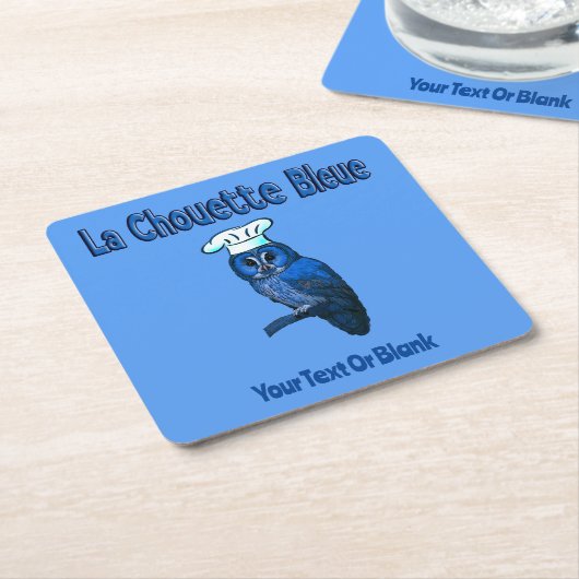 La Chouette Bleue Café Rechteckiger Pappuntersetzer (angewinkelt)